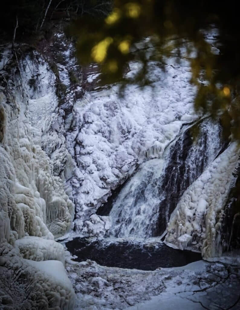 Winter Waterfall Ironwood Michigan